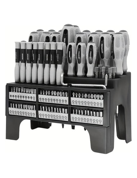 Juego de Destornilladores Magnéticos 100 Piezas SEIKO DY Gris Juego de Destornilladores Magnéticos 100 Piezas SEIKO DY Gris