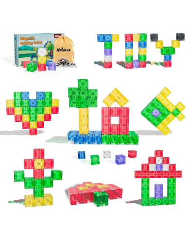 104PCS Bloques Magnéticos STEM - Juguetes Montessori para Niños 3 a 5 Años