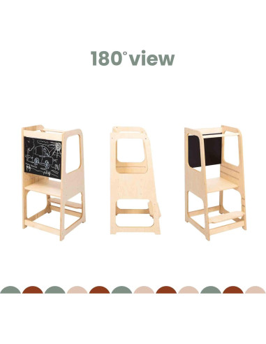 Torre de Cocina Montessori Ajustable con Pizarra Sweet HOME