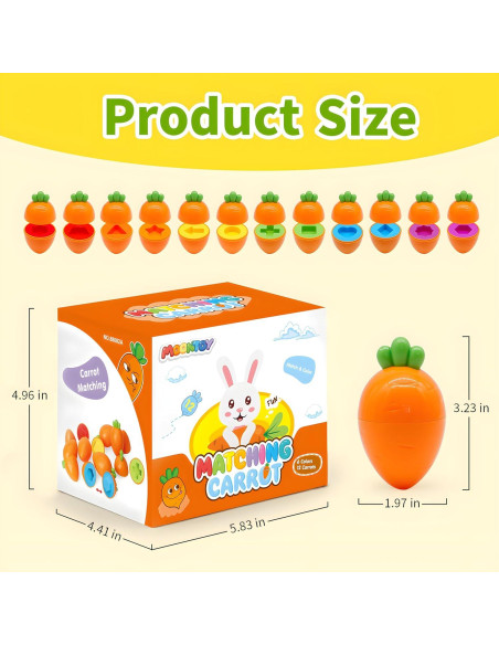 Juguetes Educativos MOONTOY 12pcs Huevos Zanahoria Montessori Juguetes Educativos MOONTOY 12pcs Huevos Zanahoria Montessori