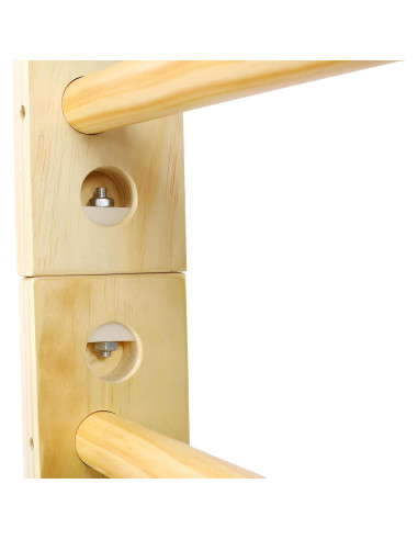 Escalera Sueca de Madera Lunanniu 220 cm con Barra Dominadas Ajustable