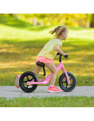 Bicicleta de Equilibrio SIMEIQI 12" Rosa Ajustable para Niños