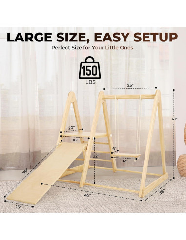 Gimnasio Interior Multifuncional Belleur CLST001N Madera 1-3 Años