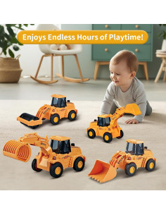 Juguetes de Construcción Veslier - 4 Camiones para Niños 3+ Años 2