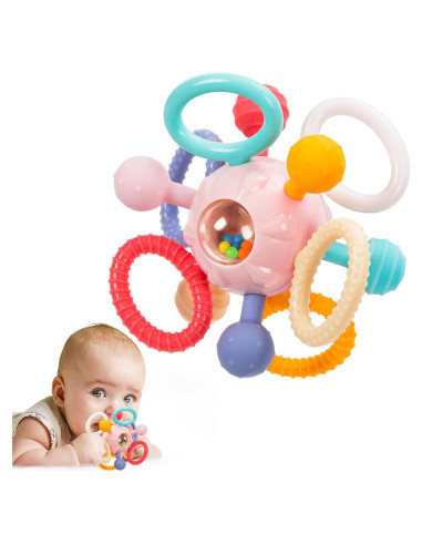 Juguete de Dentición Montessori Bebés 0-12 Meses Rosa
