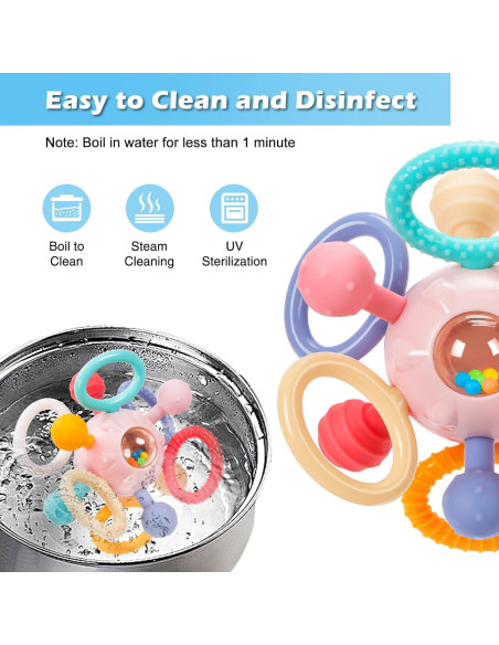 Juguete de Dentición Montessori Bebés 0-12 Meses Rosa Juguete de Dentición Montessori Bebés 0-12 Meses Rosa