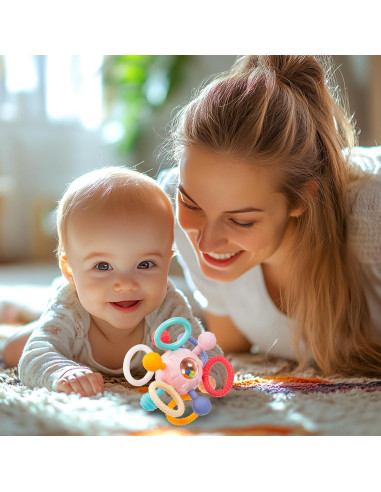 Juguete de Dentición Montessori Bebés 0-12 Meses Rosa