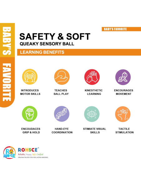 Bolas Sensoriales ROHSCE para Bebés - 6 Unidades Multicolores Bolas Sensoriales ROHSCE para Bebés - 6 Unidades Multicolores