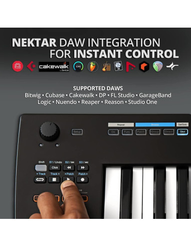 Teclado Controlador MIDI Nektar Impact GXP88 88 Teclas Negro