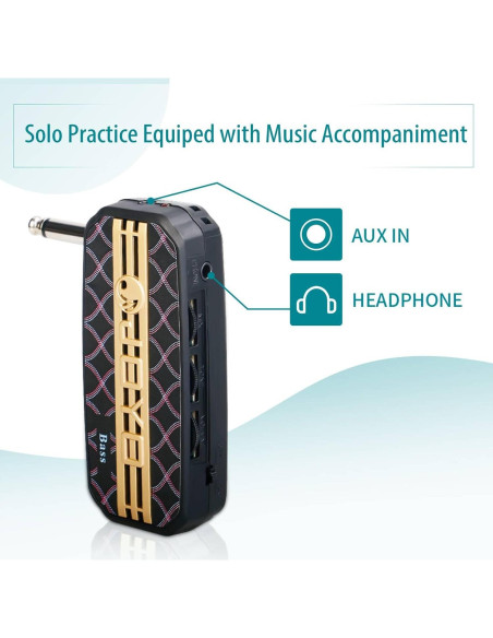 Amplificador de Auriculares de Bajo AITONE JA-03, 40g, Aux In Amplificador de Auriculares de Bajo AITONE JA-03, 40g, Aux In
