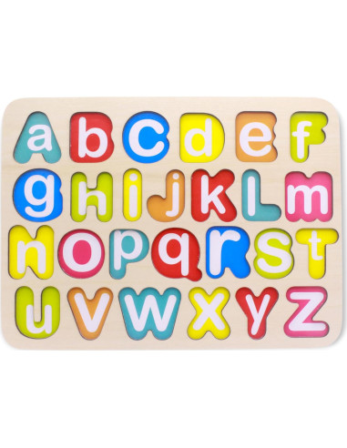 Rompecabezas de Alfabeto de Madera You&Xi para Niños 3-6 Años