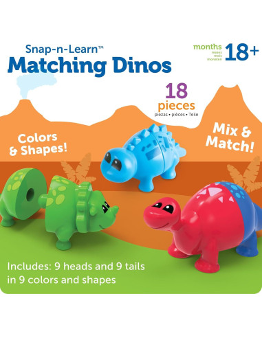 Dinosaurios de Emparejamiento Snap-n-Learn - Juguetes Educativos