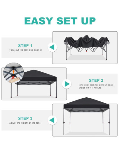 Carpa Plegable 3x3m HLong con Configuración de Un Solo Empuje