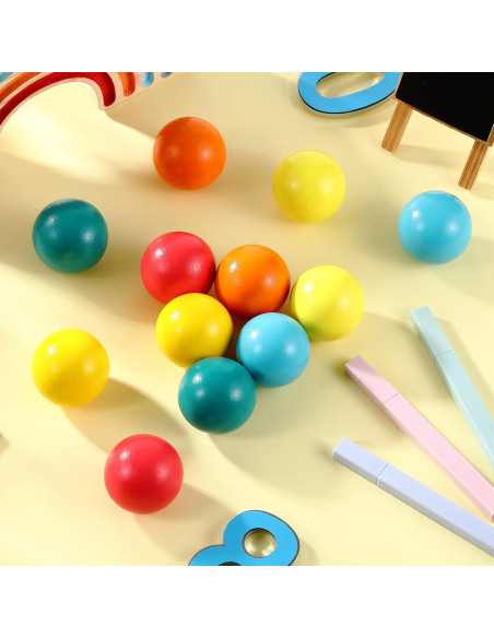Bucherry 12 Bolas de Madera Montessori 45 mm Colorido Bucherry 12 Bolas de Madera Montessori 45 mm Colorido