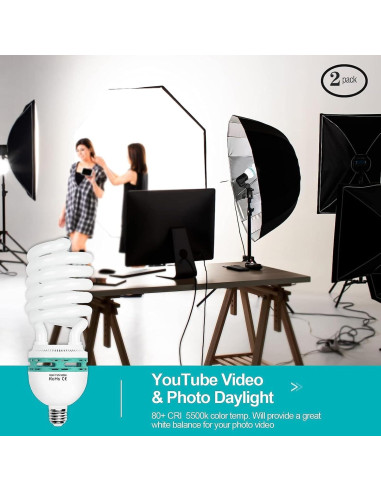 Kit de Iluminación Softbox EMART 2x20"x28" con Bombillas LED
