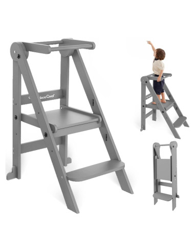 Torre Plegable para Niños Doerpuz con 3 Alturas Ajustables