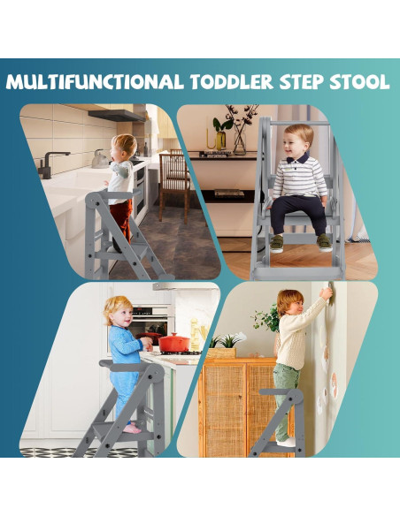 Torre Plegable para Niños Doerpuz con 3 Alturas Ajustables Torre Plegable para Niños Doerpuz con 3 Alturas Ajustables