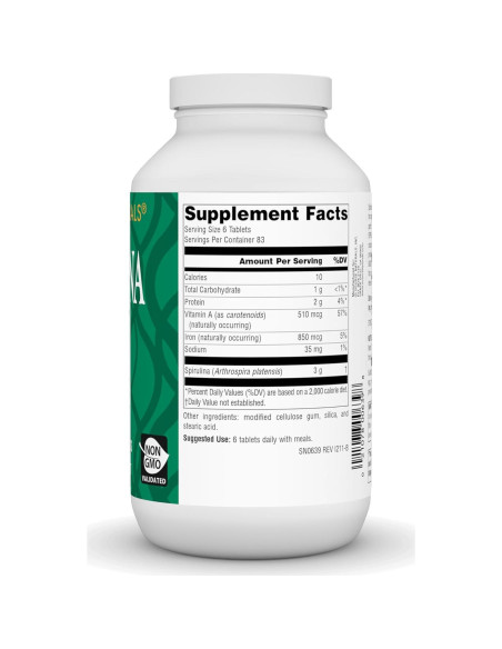 Espirulina Source Naturals 500 Tabletas - Soporte Inmunológico Espirulina Source Naturals 500 Tabletas - Soporte Inmunológico