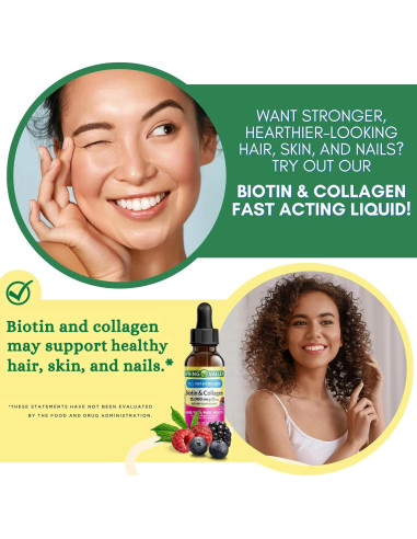 Biotina Líquida y Colágeno 15000Mcg Spring Valley 60ml
