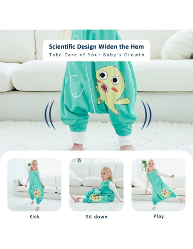Saco de Dormir MICHLEY para Niños 5-6T Verde Sin Mangas