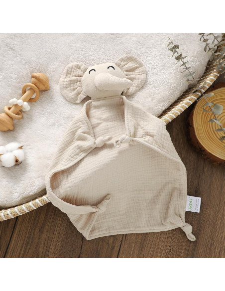 Manta de Elefante para Bebés Okdiy - 100% Algodón Orgánico Caqui Manta de Elefante para Bebés Okdiy - 100% Algodón Orgánico Caqui