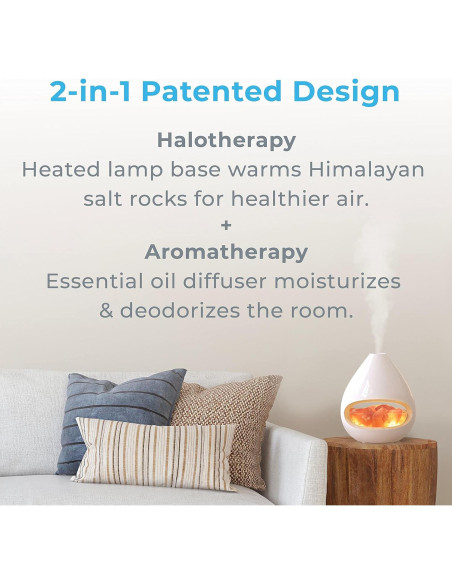 Lámpara de Sal del Himalaya Pure Enrichment 2 en 1 Difusor Lámpara de Sal del Himalaya Pure Enrichment 2 en 1 Difusor