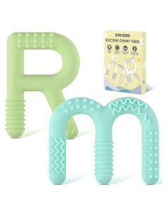Mordedores Masticables ERKOON para Niños Autistas - Set de 2 Silicona Texturizada