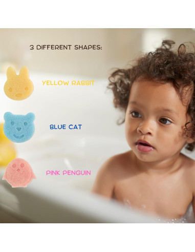 Esponjas Konjac para Baño Padimé - 3 Piezas para Niños