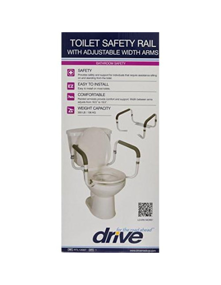 Barra de Agarre para Inodoro Drive Medical RTL12087 Blanca Barra de Agarre para Inodoro Drive Medical RTL12087 Blanca