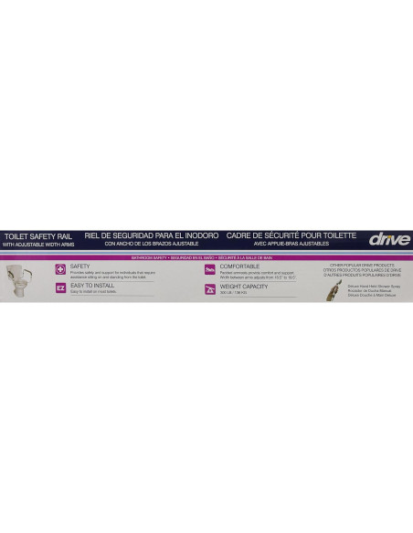 Barra de Agarre para Inodoro Drive Medical RTL12087 Blanca Barra de Agarre para Inodoro Drive Medical RTL12087 Blanca