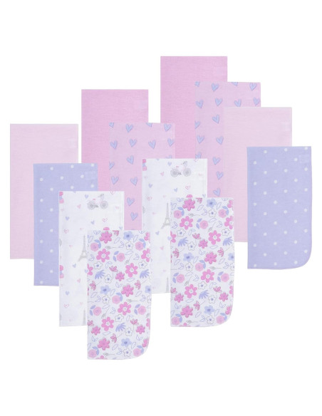 Paquete de 12 Paños de Eructo para Niña Everyday Kids - Floral Paquete de 12 Paños de Eructo para Niña Everyday Kids - Floral