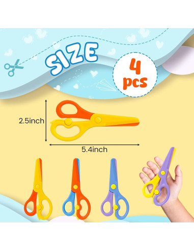 Tijeras de Seguridad LovesTown para Niños 4PCS Punta Romo