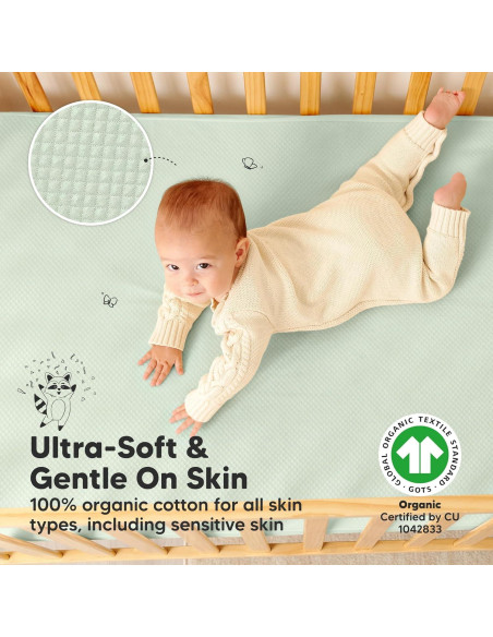 Protector de colchón de cuna impermeable KeaBabies 132x71 cm Protector de colchón de cuna impermeable KeaBabies 132x71 cm