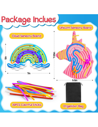 Tablero de Actividad Sensorial Unicornio DAGORTE 12.7x15.2cm