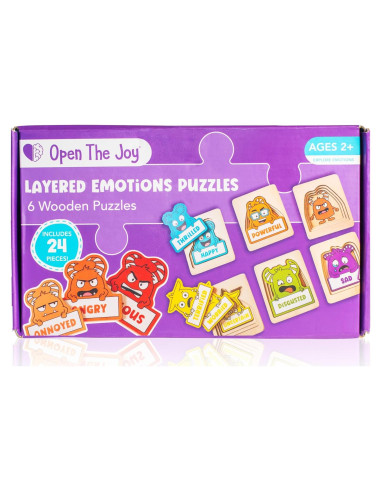 Puzzle de Madera Abre La Alegría - 24 Piezas Emociones 4+