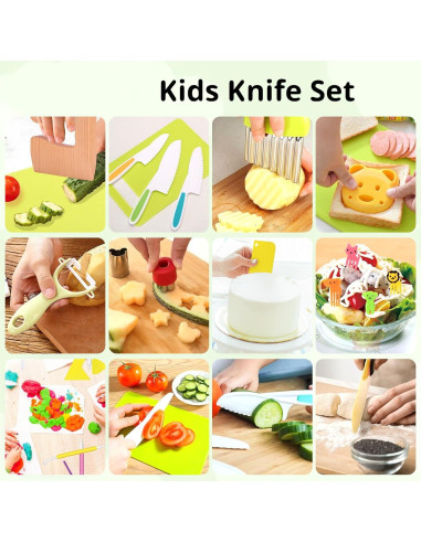 Juego de cuchillos Montessori para niños 23 piezas iKumar