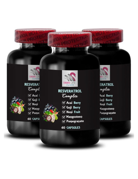 Berry Power Complejo de Resveratrol 3 Botellas 180 Cápsulas Berry Power Complejo de Resveratrol 3 Botellas 180 Cápsulas
