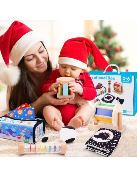 Juguetes Montessori KMTJT para Bebés 0-6 Meses - Sensoriales de Madera Juguetes Montessori KMTJT para Bebés 0-6 Meses - Sensoriales de Madera