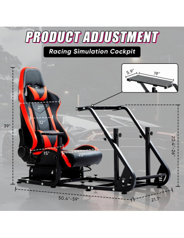 Soporte de TV para Simulador de Carreras Minneer Rojo Ajustable