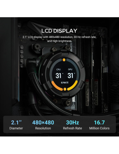 Enfriador Líquido AIO ID-COOLING SL360 PRO SE 360mm LCD