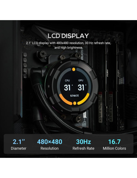 Enfriador Líquido AIO ID-COOLING SL360 PRO SE 360mm LCD Enfriador Líquido AIO ID-COOLING SL360 PRO SE 360mm LCD