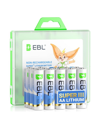 Baterías de Litio EBL AA 3700mAh No Recargables - Paquete de 12