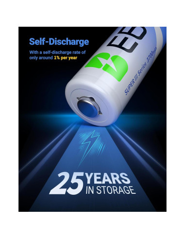 Baterías de Litio EBL AA 3700mAh No Recargables - Paquete de 12
