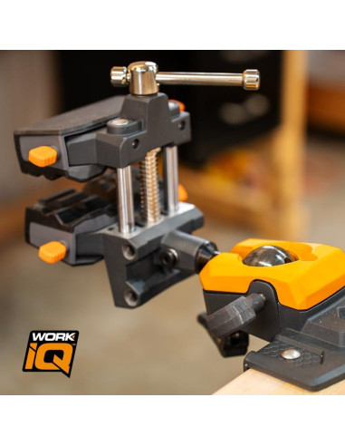 Tornillo de banco articulado WORK IQ IQVISE 360 acero y aluminio