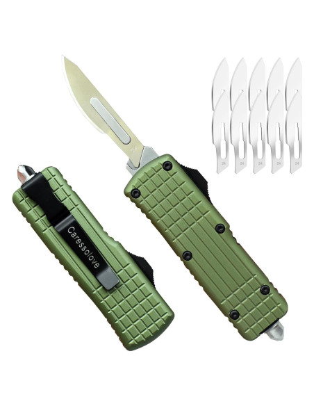 Cuchillo Utility Automático Caressolove EDC Verde 14 cm Cuchillo Utility Automático Caressolove EDC Verde 14 cm