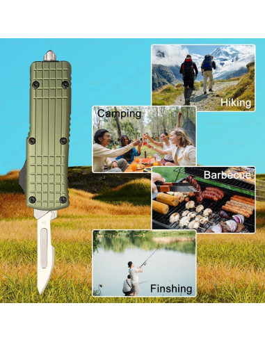 Cuchillo Utility Automático Caressolove EDC Verde 14 cm