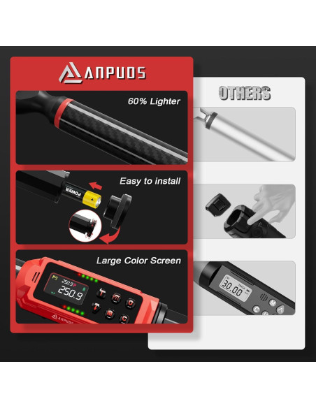 Llave de Torque Digital ANPUDS 1/2" 17-340Nm Fibra de Carbono Llave de Torque Digital ANPUDS 1/2" 17-340Nm Fibra de Carbono