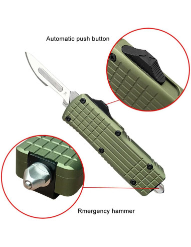 Cuchillo Utility Automático Caressolove EDC Verde 14 cm