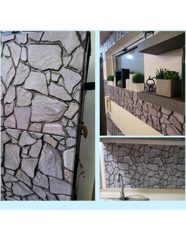 Paneles de Pared 3D Autoadhesivos SZGWTK 30x30cm Gris (10pcs)