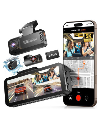 Cámara Dash Martalk R39 5K Triple con GPS y WiFi 5G